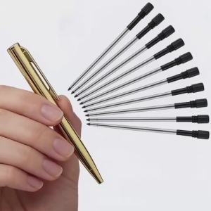 Bút Bi Mini Màu Vàng 0.7mm Viết Êm Mực Đen/xanh Kèm 10 Ruột Bút Thay Thế Dùng Cho Văn Phòng Trường Học Và Ghi Chép.