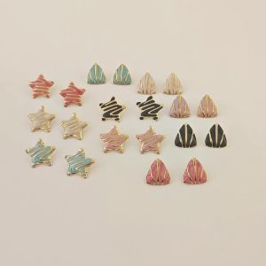 Colorful Summer Starfish Stud Earrings Oil Dripping Stainless Steel Design for Ocean Vacation or Any Fashion Forward Look