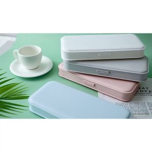 Hộp đựng bút viết chia 3 ngăn màu pastel xinh xắn bóp viết học sinh chất liệu nhựa đa năng-HAUSE