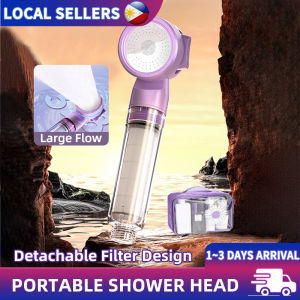 Travel Shower Head Filter Set Purifying 3 Modes Adjustable Portable Handheld Sprinkler Skin Care Anti-Chlorine