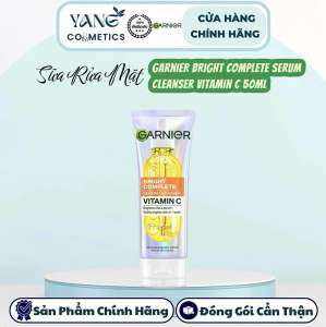Sữa Rửa Mặt Trắng Da Mờ Thâm Mụn Garnier Bright Complete Vitamin C Cleanser 50ml HÀNG CÔNG TY TEM PHỤ