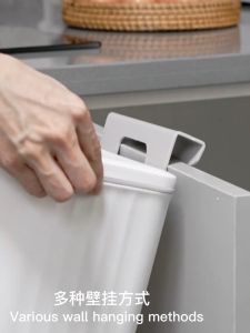 9L Trash Can with Cover Wall Mounted Hanging Trash Bin for Kitchen Bathroom Toilet Recycle Rubbish Garbage Bin
