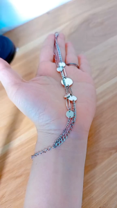 Lắc tay titan mặt tròn trơn dây đôi