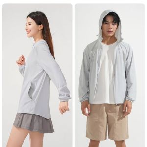 HUIESON แจ็คเก็ตป้องกันแสงแดดมีฮู้ดน้ำหนักเบาสำหรับทุกเพศสำหรับกิจกรรมกลางแจ้ง