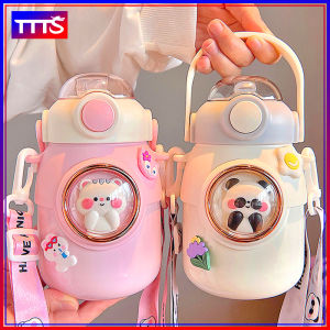 Kids Water Bottles with Straw 316 Stainless Steel Thermal Jug for Girls Cute Childrens 700ml Large Capacity Kettle Kawaii Cartoon Student School Travel Drinking Bottle