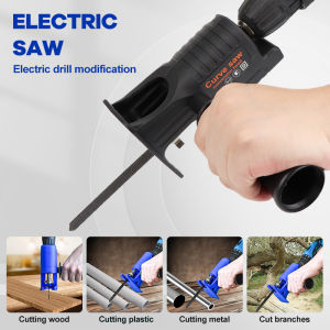 Reciprocating Saw Adapter Portable Modified Electric Drill Wood Cutter Machine with Blades