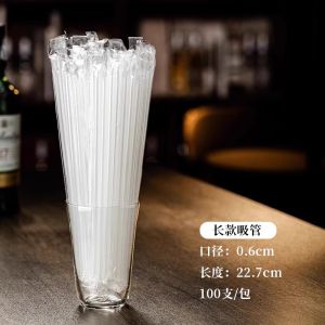 White Disposable Coffee Straws Heat Resistant Sharp Tip 23cm Perfect for Cold Drinks And Beverages Such as Tea And Milk Tea