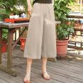 Lieoyuarn | Loose Breathable Cotton Linen Culotte Pants. 