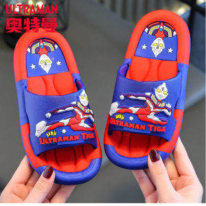 รองเท้าแตะเด็กอุลตราแมนรองเท้าแตะเด็กกันลื่นใส่ในห้องอาบน้ำใช้ในบ้านเด็กผู้ชายแบบใหม่ฤดูร้อนปี2024สำหรับเด็กชาย