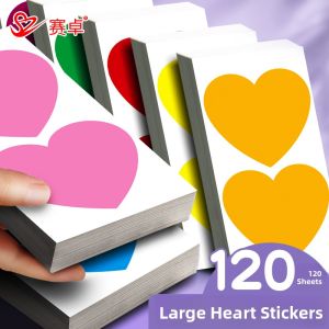 Large Heart Shaped Stickers Colorful Rectangle Labels Self Adhesive Name Tags Dot Stickers Clothes Labels Non Dry Glue Oval Arm Square