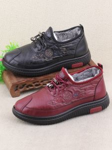 Anti-Slip Soft Bottom Cotton Shoes for Middle-Aged And Elderly Women Comfortable Flat Casual Shoes Lightweight Traditional Chinese Cloth Shoes