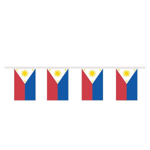 15/18M Philippine Flag Fiesta Flag String Flag National Day Independence Day Celebrate Banner Decor