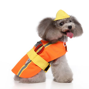 DY Loving Pet Halloween Transformed Clothes Engineer Cosplay Dog Working Cloak with Hat