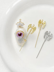 ไม้เท้าพระเจ้าผู้มีอำนาจทองแดงชุบทองแท้ทำมือพร้อมแหวนเพชรที่ทนทานต่อการสึกหรอ จี้เครื่องประดับแฟชั่น