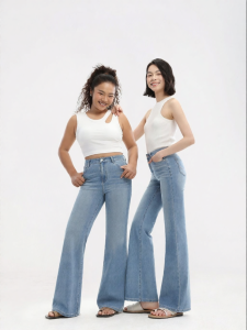HIPPIE MISS | Pear-Shaped Flare Trousers High-Waist Non-Tight Legs