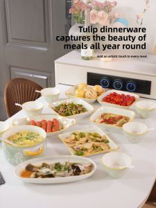 JINGDITAOCI | Elegant Underglaze Ceramic Dinner Set