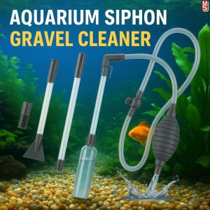 Aquarium Siphon Vacuum Cleaner Tool Set for Large Fish Tank Gravel/Sand Cleaning Water Change with Extension Tube Fast and Easy