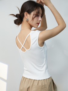 MiiOW | Áo ba lỗ hở lưng ngọt ngào cay nồng dành cho nữ mùa hè 2025 Áo khoác ngoài có đệm ngực dây đeo vai rộng Áo ngắn thường ngày