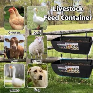Livestock Feed Container Hanging Chicken Feeders Spill-proof Livestock Feed Troughs Large Capacity Goat  Feeder Supplies