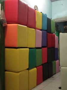 Sofa kotak pouf warna warni | stool kotak | sofa stool | kursi sofa