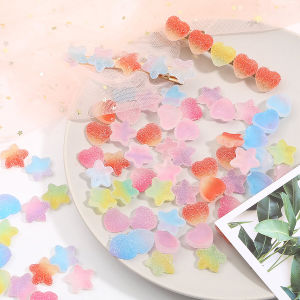 Soft Candy Heart Star Patch Children Hair Clips DIY Material One Word Duckbill Clip Head Rope Hair Tie Accessories