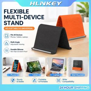 HLINKEY 2026 Hot Sale Portable Phone Stand Flexible Foldable Silicone Aluminum Tablet Holder Universal Bendable Desktop Laptop Bracket Multi-Angle Adjustable for Travel & Work