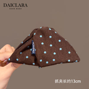 Korean Style Coffee Polka Dot Triangle Hair Claw Womens Accessory Versatile Hair Ornament for Updo Hair Styling