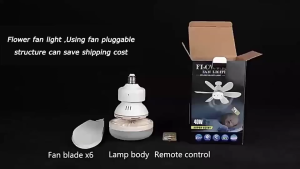 2-IN-1 Ceiling fan light three-color light LED screw fan light silent simple e27 screw base