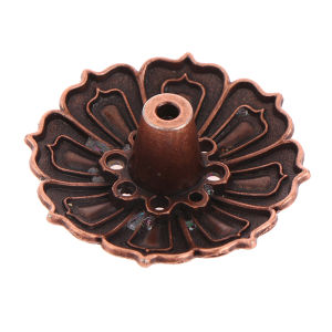 ⑧ 1Pc Lotus Alloy Incense Burner Stick Holder Home Buddhism Line Incense Plate Sandalwood Coil Base Delicate Temples Home Decor