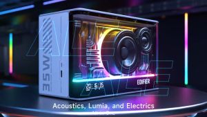 Edifier QD35 - Tabletop Bluetooth Speaker | 35W GaN charger | AUX In | USB A | Gallium Nitride Smart Charging | Hi-Res