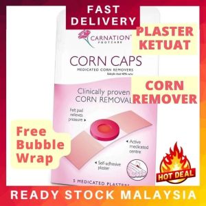 (25 pcs/5 packs)CARNATION Plaster Ketuat Corn Caps Plaster Ubat Ketuat Corn Plaster Tapak Kaki Kematu Remover Corn Removers