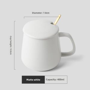 Mug Lid Spoon Gift Suit Coffee Office For Home Big Belly Capacity Male Ceramic Drinking Cup Girls Customization