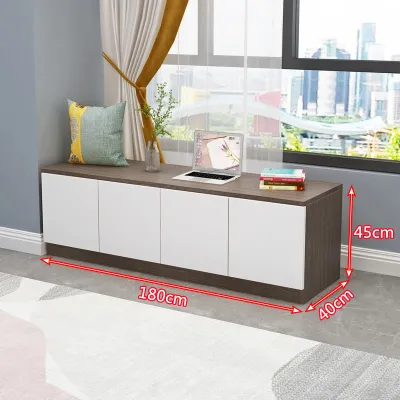 Modern Simplicity Style Storage Cabinet Window Seat Bench Long Narrow Organizer Real Wood Outdoor Balcony Furniture