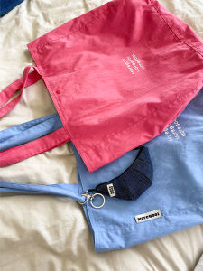 MORE-GOOL Original Large Capacity Cotton Tote Bag for Commuting Single Shoulder Canvas Bag with Two-Color Print Lightweight