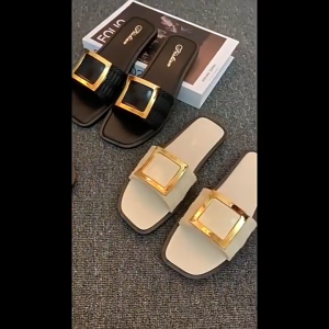 AS ~ SD2021 SENDAL SELOP KOREAN STYLE MOTIF POLOS BAHAN EMPUK ANTI SLIP MOTIF ELEGAN MEWAH COD