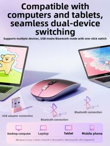  SiliconPower | Wireless Bluetooth Silent Charging Mouse for Women Office High Aesthetics 2025 New Edition