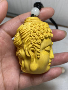 Tượng Phật Quái Đản Ngọc Bích Thủ Công Bằng Gỗ Tà Xa Hành Phụ Kiện Trang Sức Nam Cầm Tay Chơi Đùa