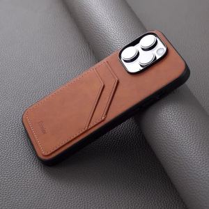 Ví Điện Thoại Da PU Cao Cấp EUCAGR Có Ngăn Đựng Thẻ Từ Mặt Lưng Mềm Dành Cho iPhone 17 Pro Max 17 Pro 17E Kèm Ngăn Chứa Đồ.