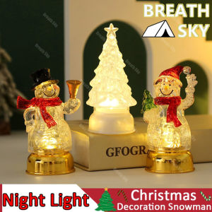 MLADEN Christmas Night Light Snowman Christmas Figurine Lamps Santa Claus Night Light Xmas Atmosphere Lamp for Home Desktop Decor