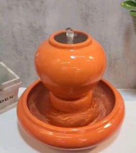 โอ่งน้ำล้นเซรามิค สีส้ม กดเลือกขนาด สินค้าพร้อมส่ง (สีส้ม)