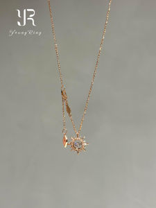 S925 Sterling Silver Necklace Super Shiny Sunflower Zircon Multi-Purpose Choker Luxury Minimalist High-End Womens Jewelry