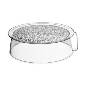 PC Microwave Oven Cover with Handle Heat Resistant Splatter Guard Lid Transparent Plate Dish Shield for Kitchen Fridge & BBQ