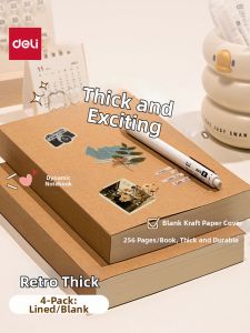 OUKUMAN | Vintage Thick Kraft Paper Notebook for Students and Writing A5