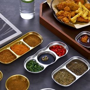 PDM Premium 304 Stainless Steel Korean Side Dish Plate Sauce Plate with 4 different shape