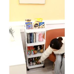 Trolley Storage Racks Easy To Assemble With Wheels&box Toys Organizer Trolley Cart Shelf Rak Tingkat Office Shelves