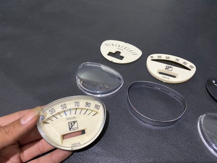 Layar ring lis mika speedometer spido vespa super sprint 66 putih p/ asbak  model kerang bagus detail original murah grosir ecer Lazada Indonesia