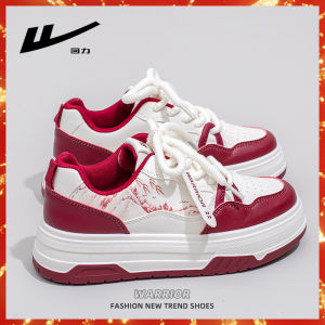 Warrior | Red Thick-Sole Fluffy Womens Shoes