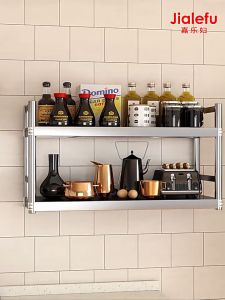 304 Stainless Steel Microwave Oven Wall Mounted Multi-Layer Storage Rack for Kitchen Storage