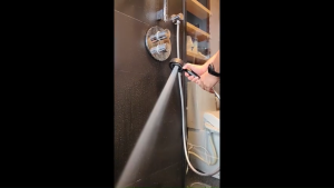 MITCO 5 FUNCTION HIGH PRESSURE HANDLE SHOWER WITJ 1.2 METER HOSE WHITE & BLACK