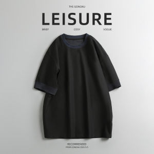 GONGNU | Summer Loose Fit Mens T-Shirt Color Block Splice